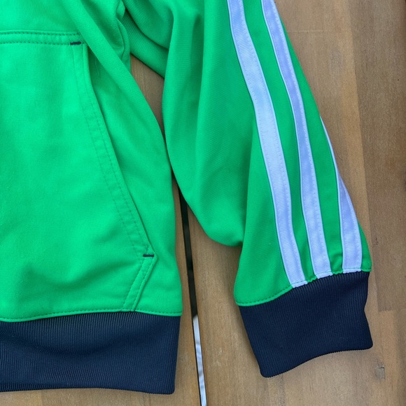 Adidas Lime Green and Grey Athletic Zip Up Jacket - Picture 6 of 7